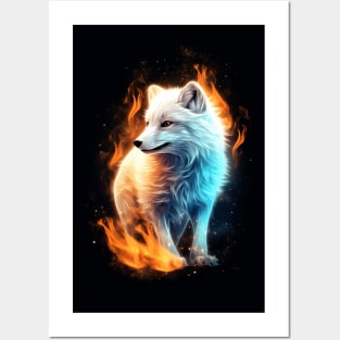 Fiery Arctic Fox Posters and Art